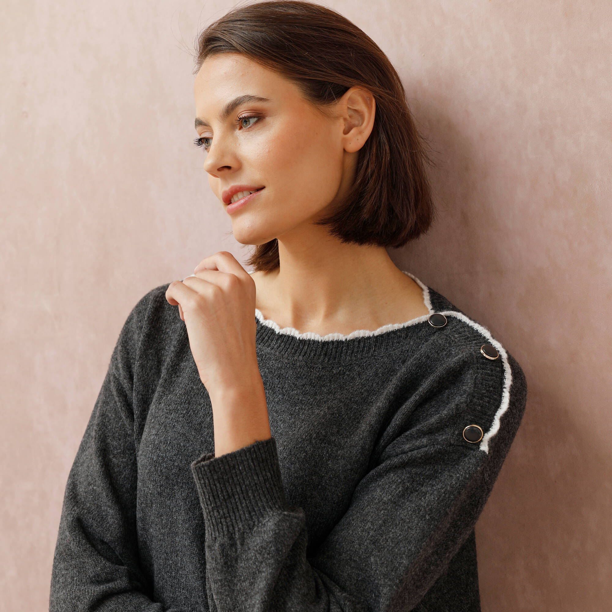 Pull col bateau, maille moelleuse