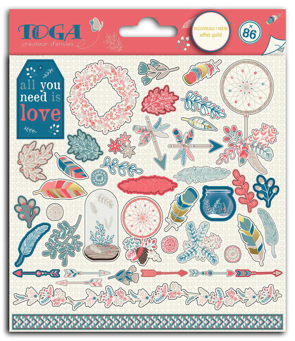 - Lot de 86 stickers hygge