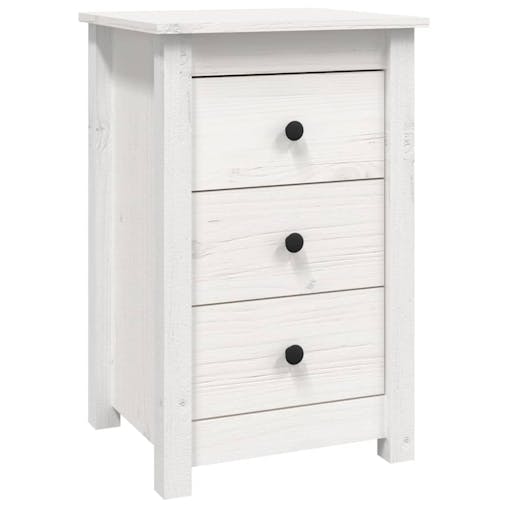 NNEVL Bedside Cabinets 2 pcs White 40x35x61.5 cm Solid Wood Pine
