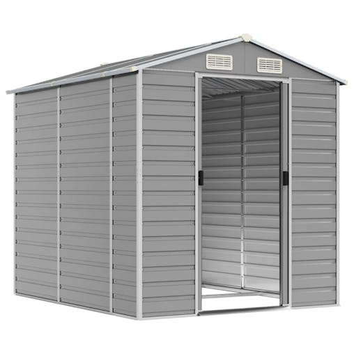NNEVL Garden Shed Light Grey 191x215x198 cm Galvanised Steel