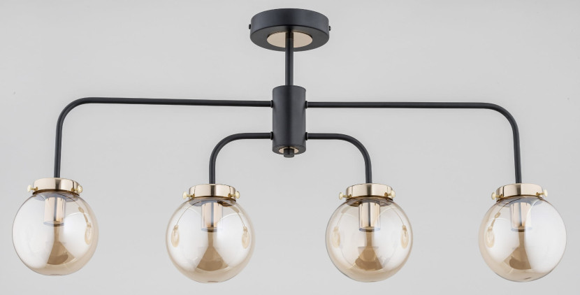 Lampa wisząca czarno-złota LINIO 4xE27x60W wym: 44x13x81 cm Alfa