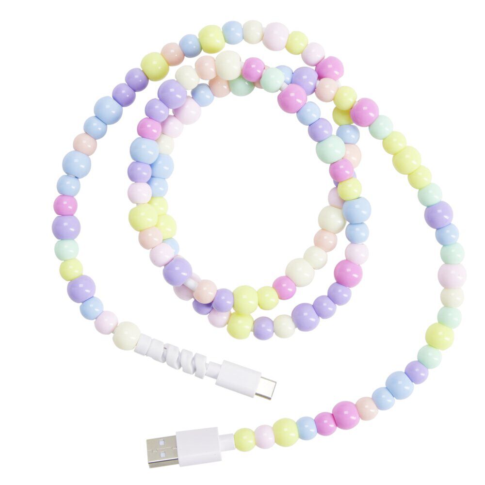 Câble de charge USB vers USB-C x2 fil perles plastique 1m