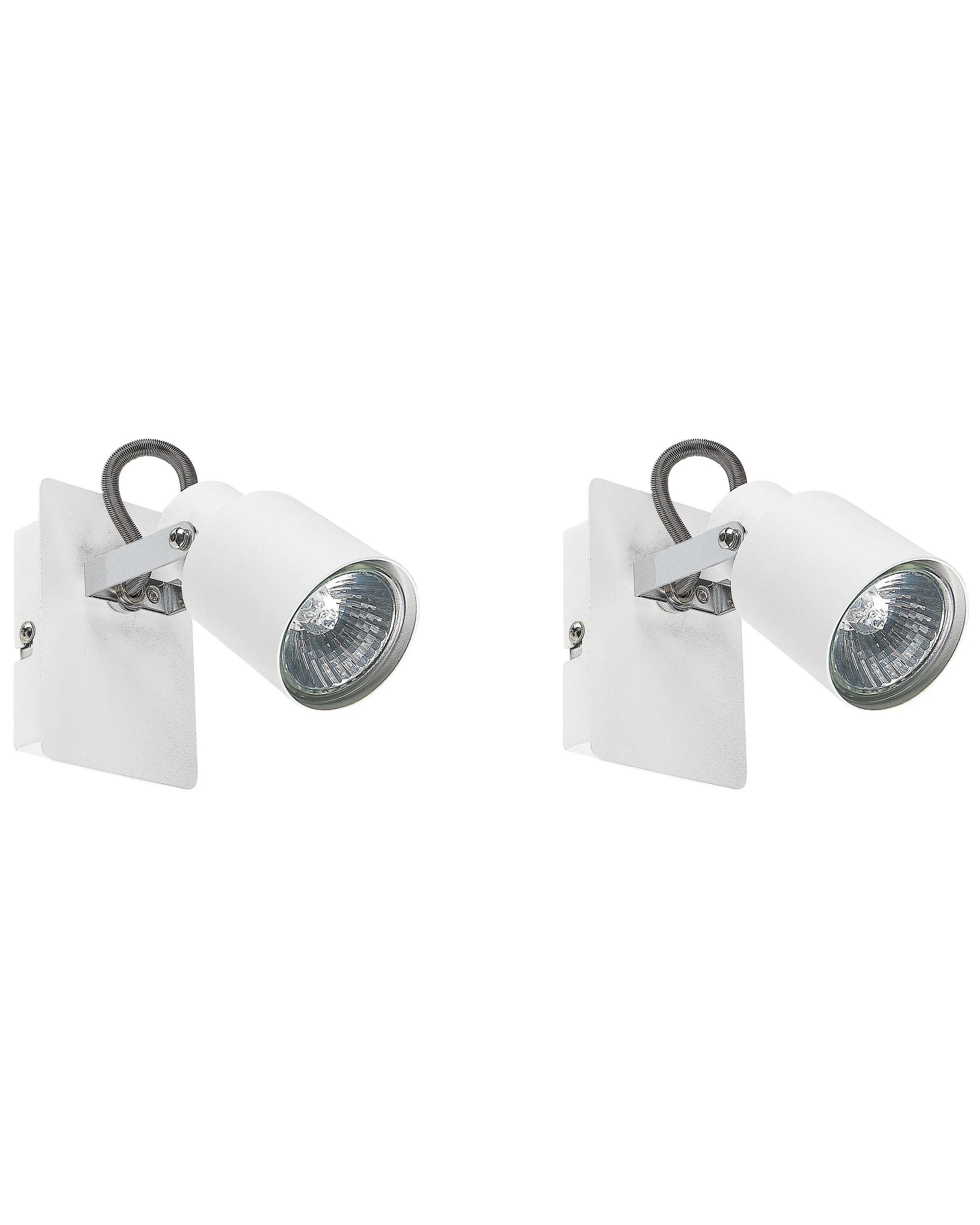 Set of 2 Spotlight Lamps BONTE Adjustable Metal White