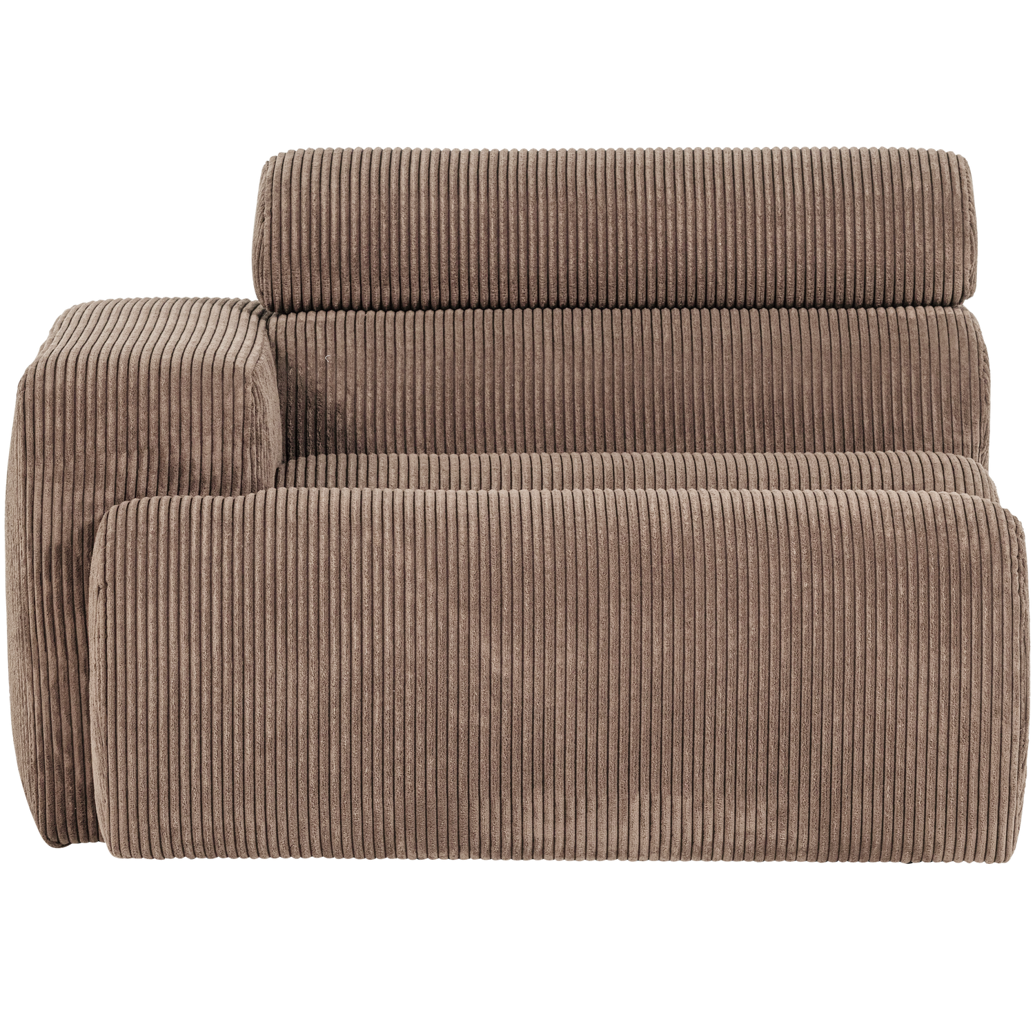 WOOOD 1-zits element bank arm rechts Novi - Ribstof - Taupe - 86x109x113