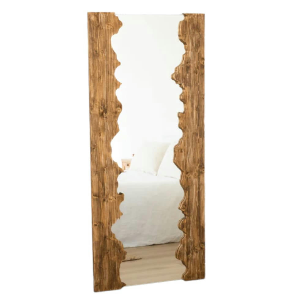 SALJEN - Miroir en bois grand conception irrégulière 164 cm