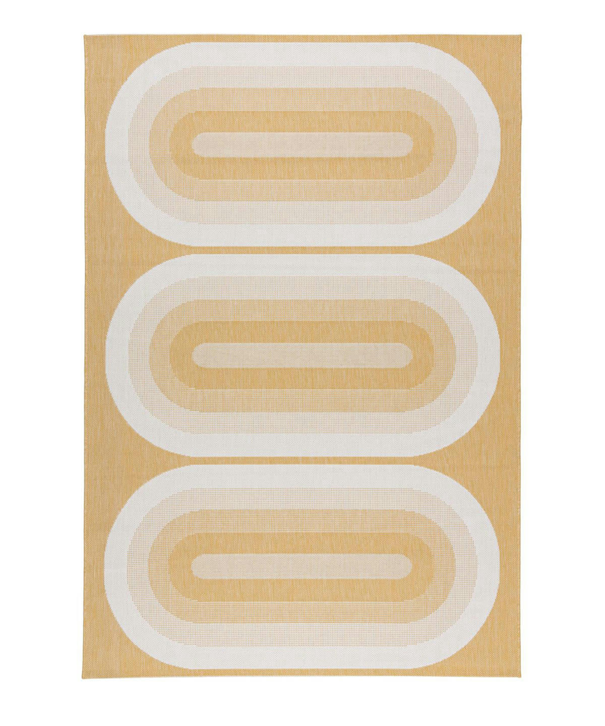 ELLIPSE - Tapis intérieur extérieur graphique jaune 200x290, OEKO-TEX®