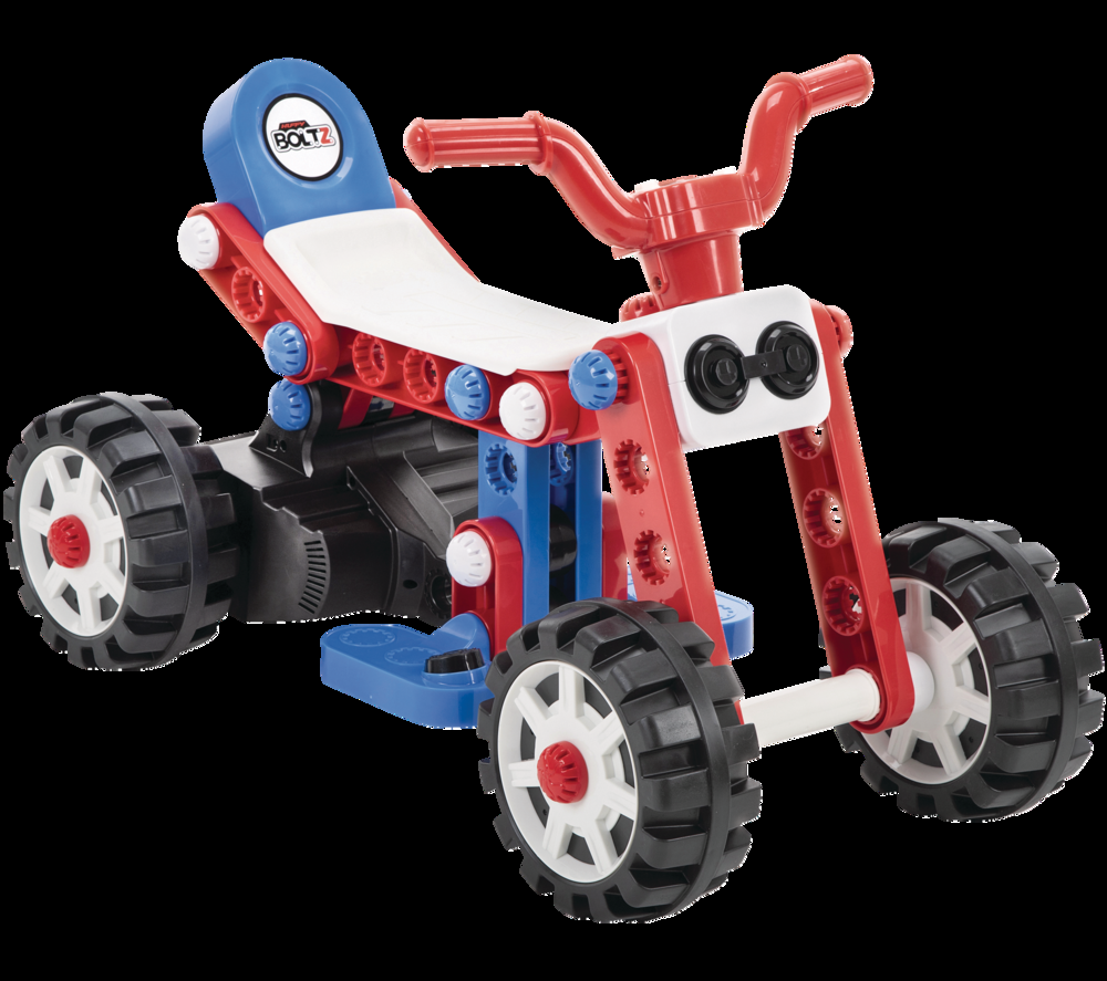 Huffy Boltz 6V Electric Mini Ride-On Quad Bike/ ATV, 2km/h, Kids, Red/Blue, Ages 1.5 - 3 yrs