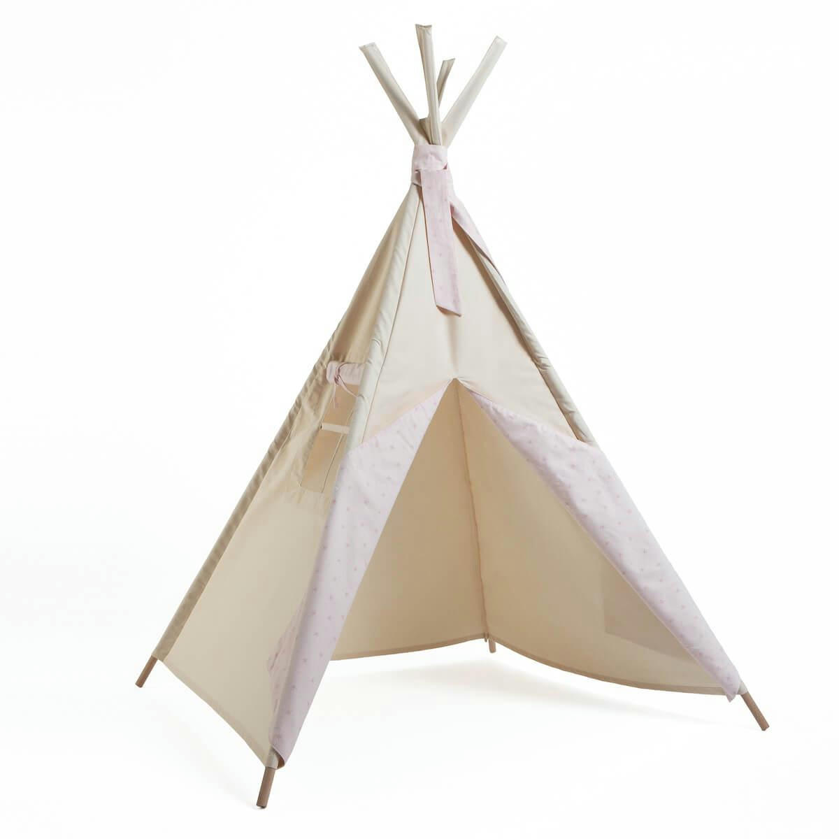 BARNA - Tipi enfant beige STARS rose
