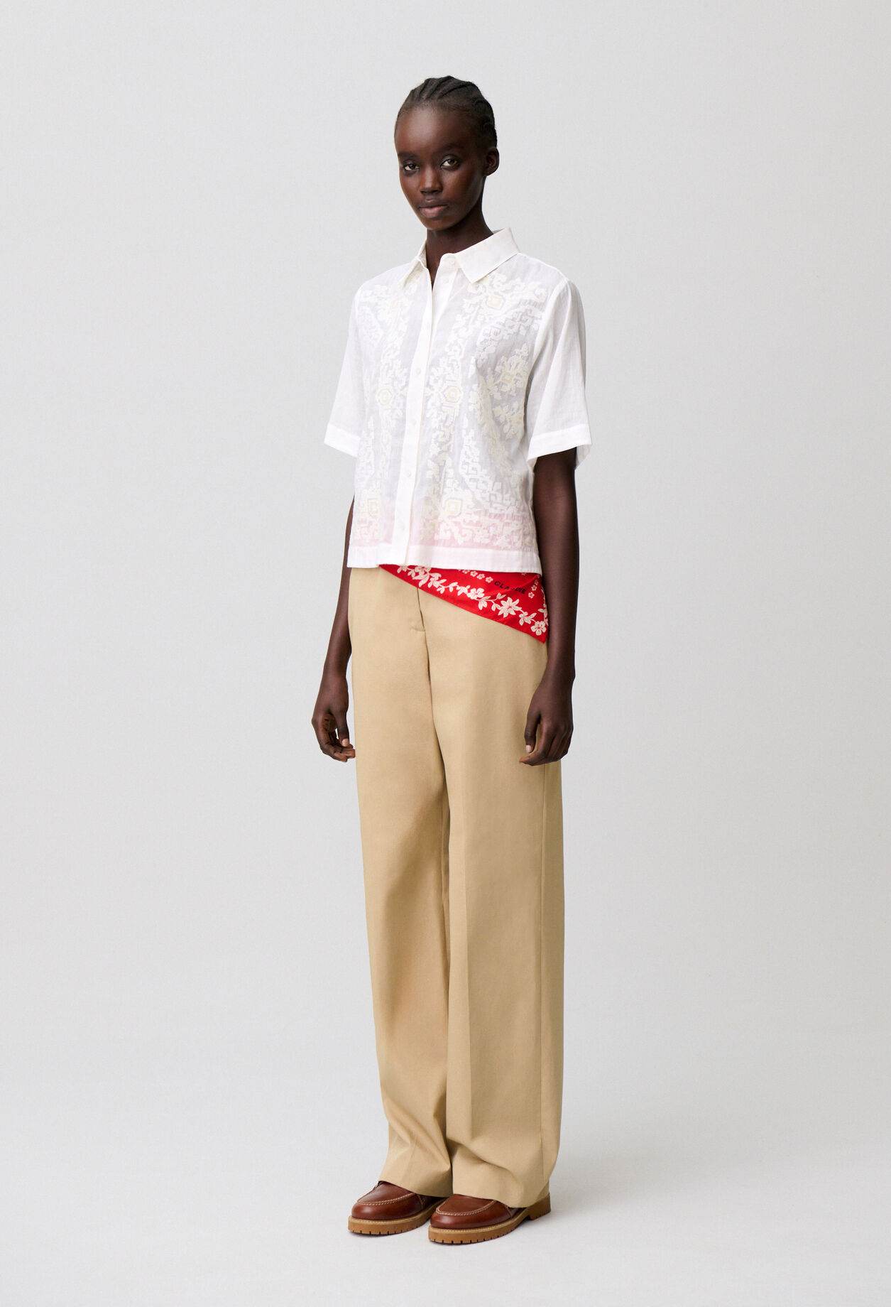 Chemise coton broderie