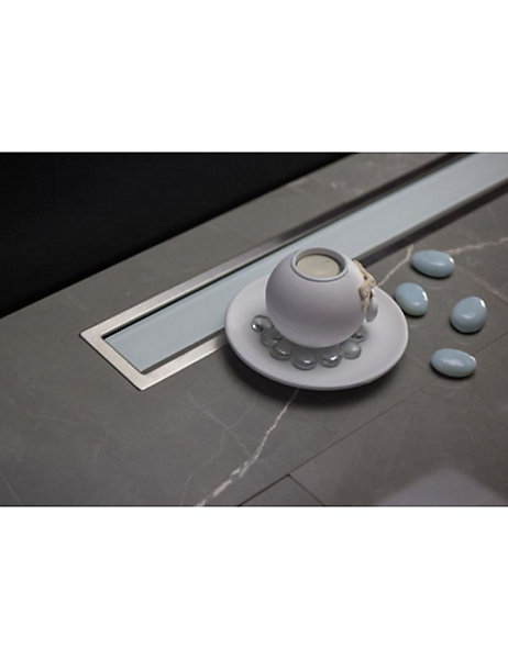Caniveau de douche CONFLUO PREMIUM LINE en verre blanc-Multicouleur-75x12 cm-Multicouleur-12.00 --30.00 --12.00
