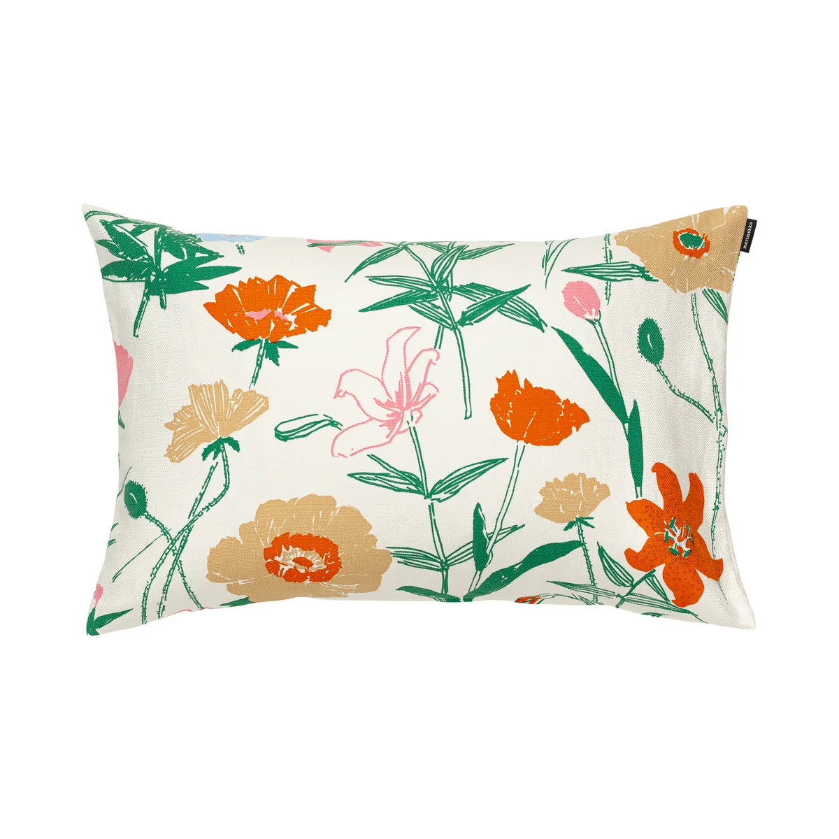 Marimekko - Perenna Kissenbezug, 40 x 60 cm, weiß / grün / orange / gelb