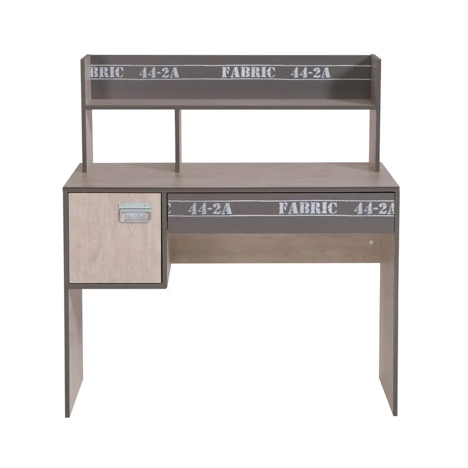 Bureau Fabric - eikenkleur/grijs - 114,1x107,9x56,4 cm