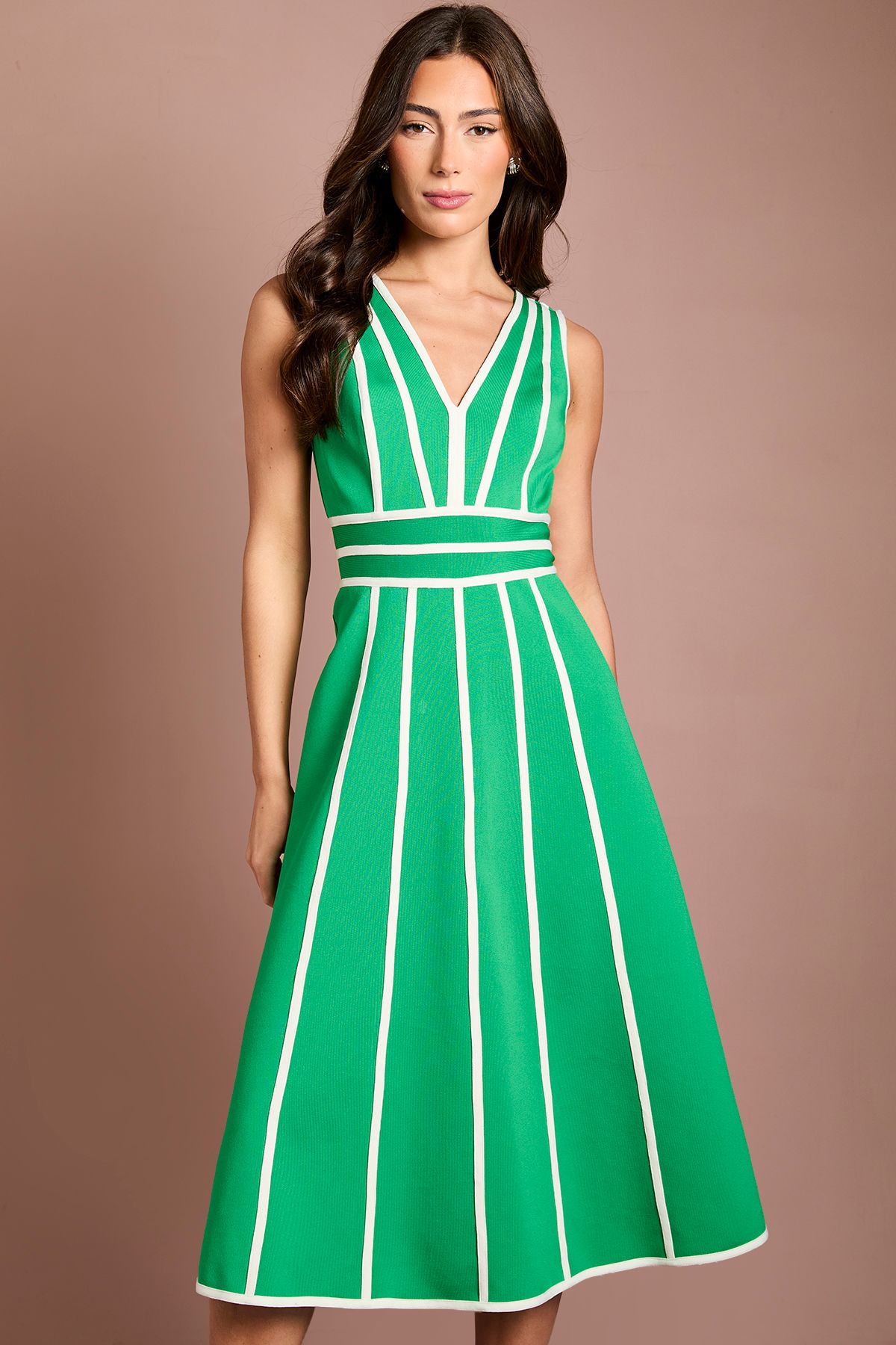 Coast Bandage Piped Green Midi Dress
