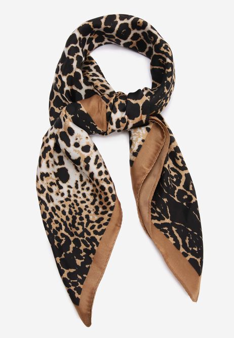 Womens Brown Animal Print Multiway Scarf