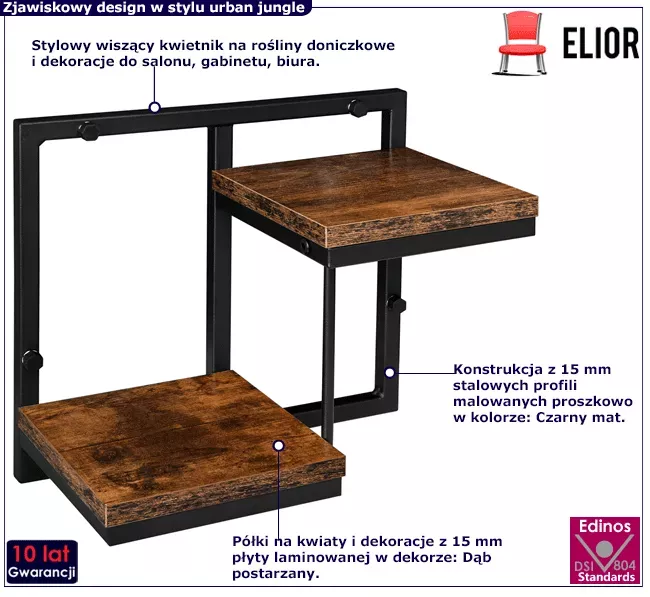 Loftowy wiszący kwietnik - Zevon