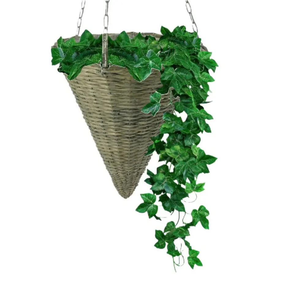 Vd Leeden Hangmand Rotan �?D30 x H35 cm - gevlochten - hangend