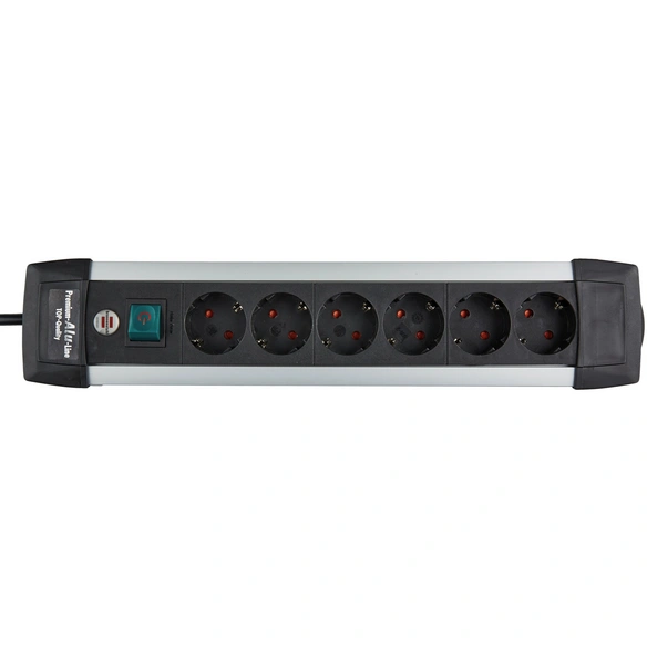 Steckdosenleiste »Premium Alu Line 1391000016«, silberfarben/schwarz, 240 V, Kabellänge: 3 m