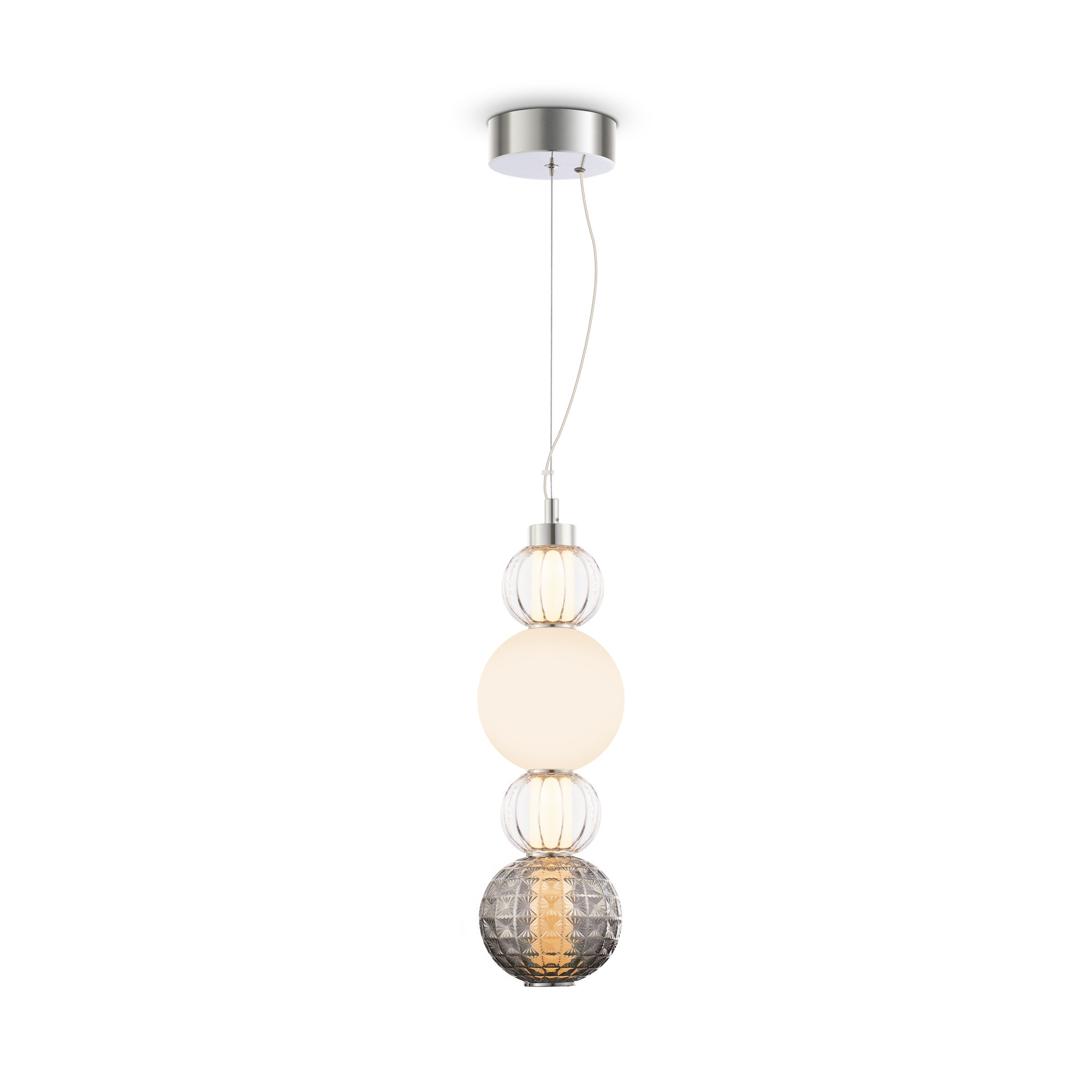 Lampa wisząca COLLAR chromowana transparentna LED 1x17W 3000K 950lm Maytoni