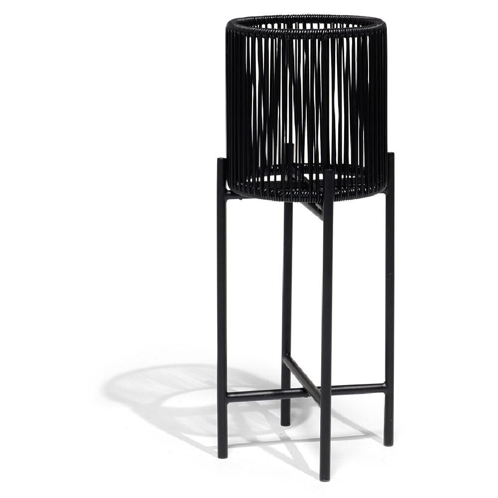 Porte-plante filaire sur pieds Urban métal et plastique noir Ø27xH70cm