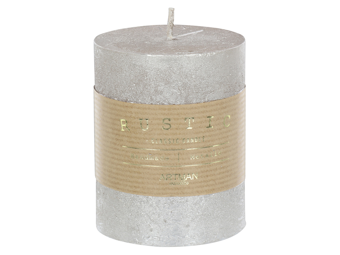 Świeca Rustic Metallic 9 cm złota