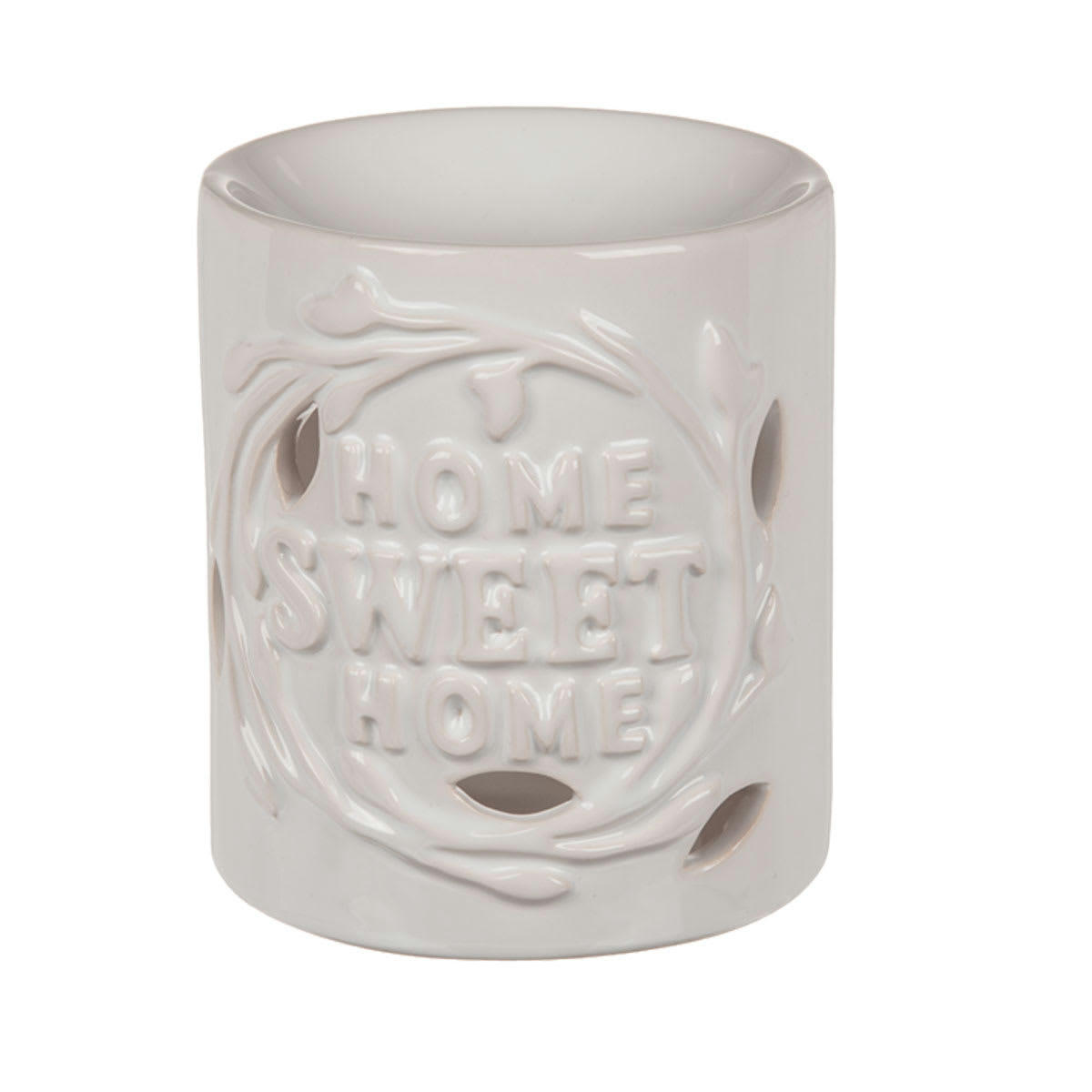 - Brûle-parfum home sweet home en céramique blanche