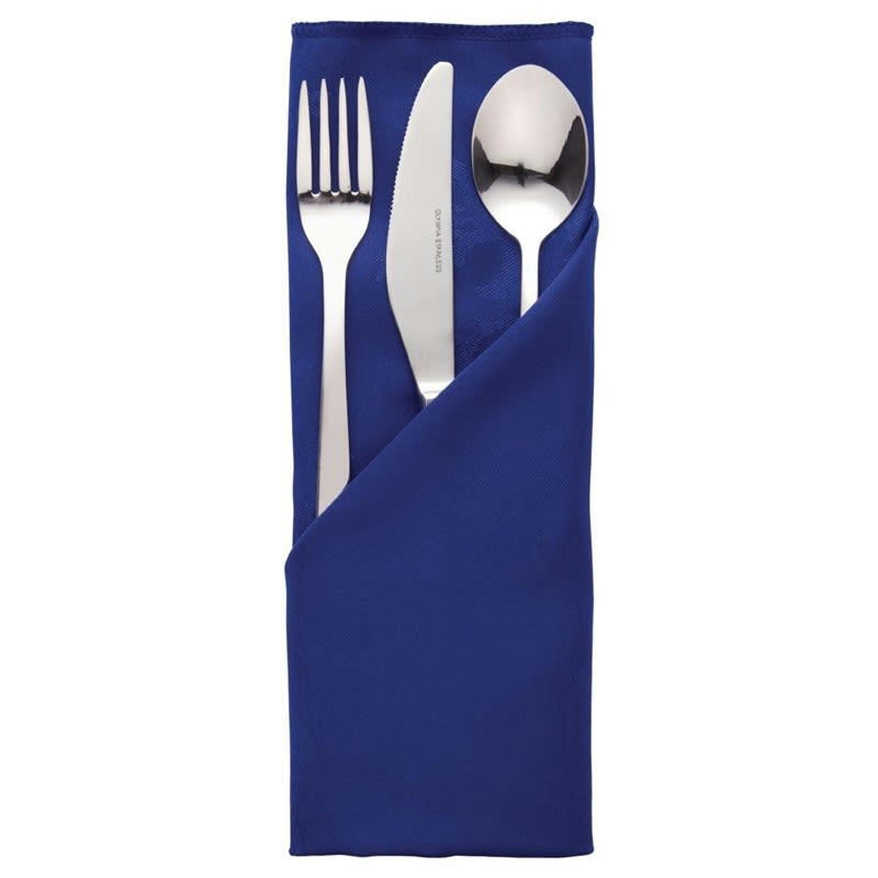 - Lot de 10 serviettes en polyester bleu 56x56 cm