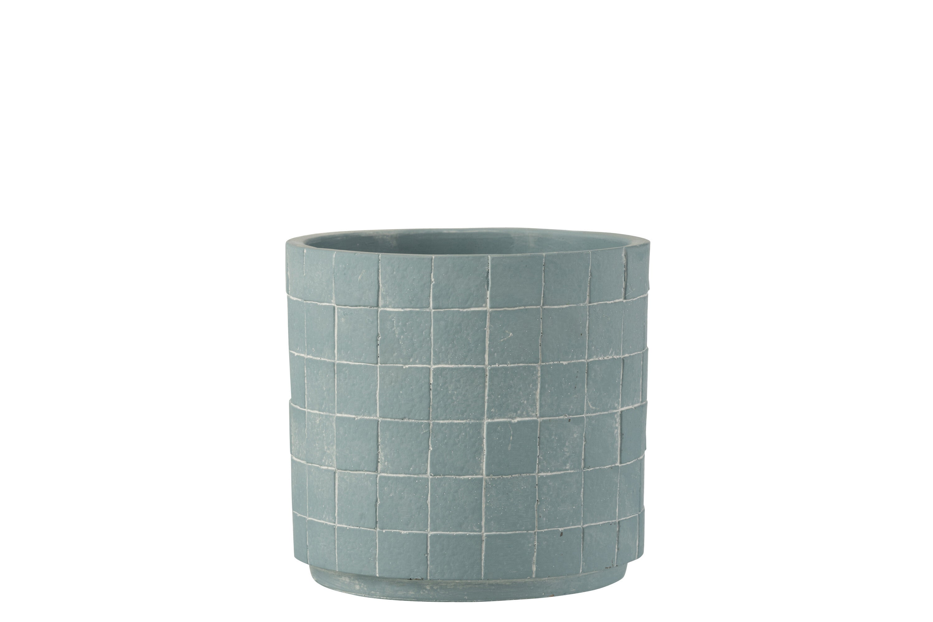 J-Line bloempot Vierkant - keramiek - lichtblauw - large - Ø 16 cm