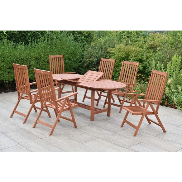 Gartenmöbel-Diningset »Vitoria«, 7 tlg., 6 Sitzplätze, Eukalyptus
