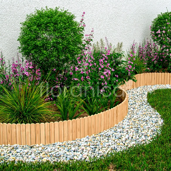 Beeteinfassung, Rollborder Flexibler Holzzaun 200 x 20 cm Unbehandelt