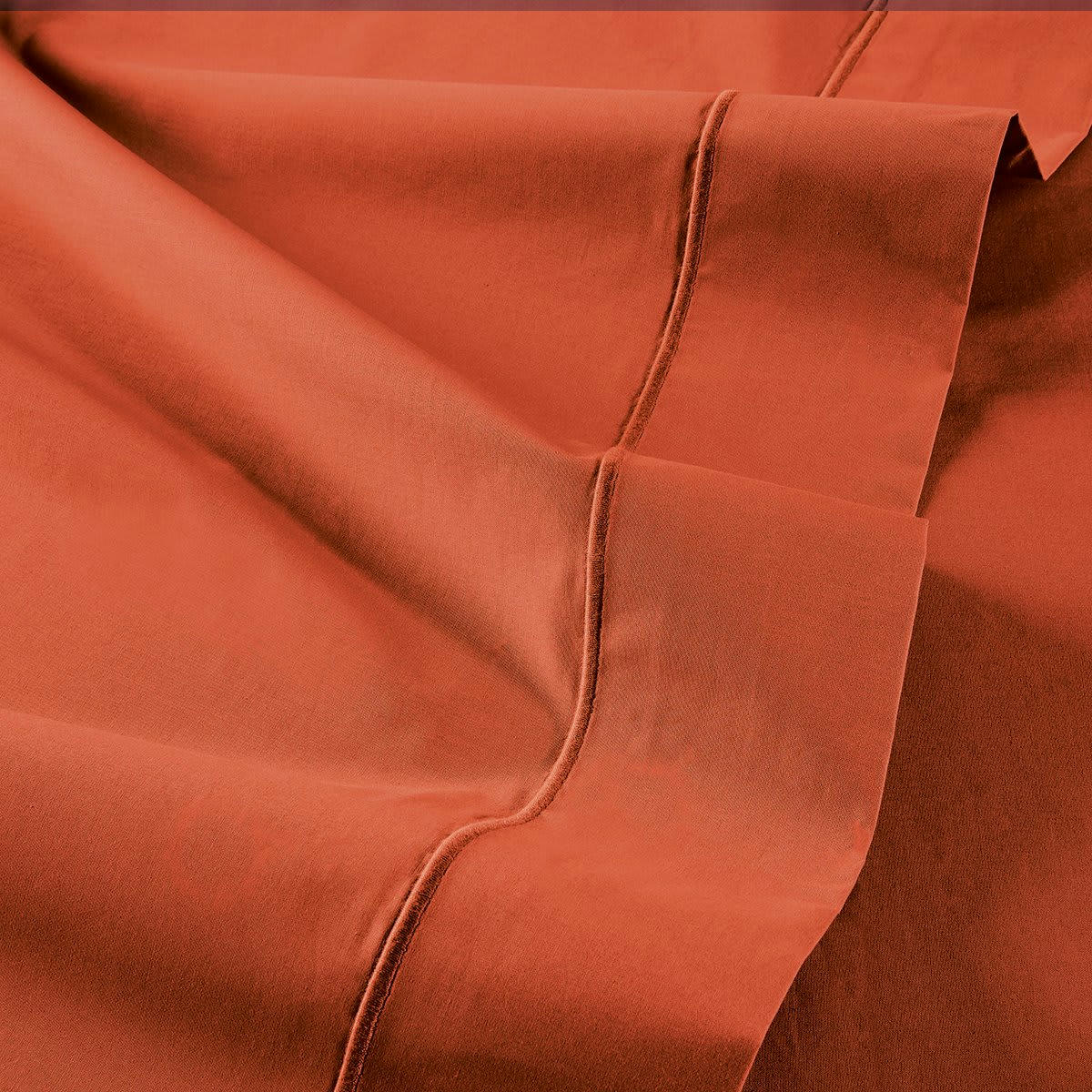 VEXIN - Drap plat coton terracotta uni 180x290 cm