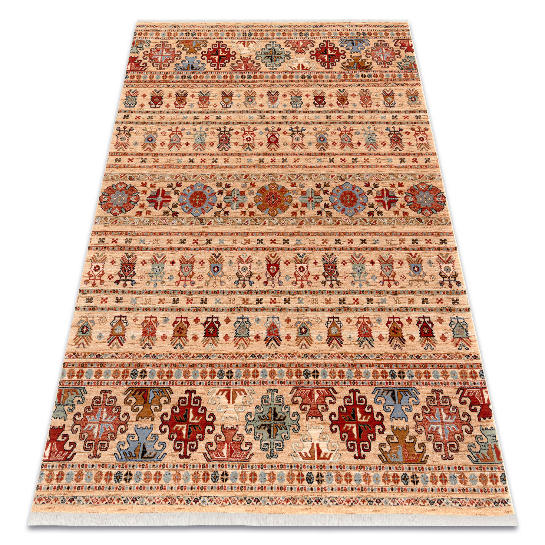 Dywan wełniany KESHAN Frędzle, orientalny 7684/53555 beż / 80x145 cm