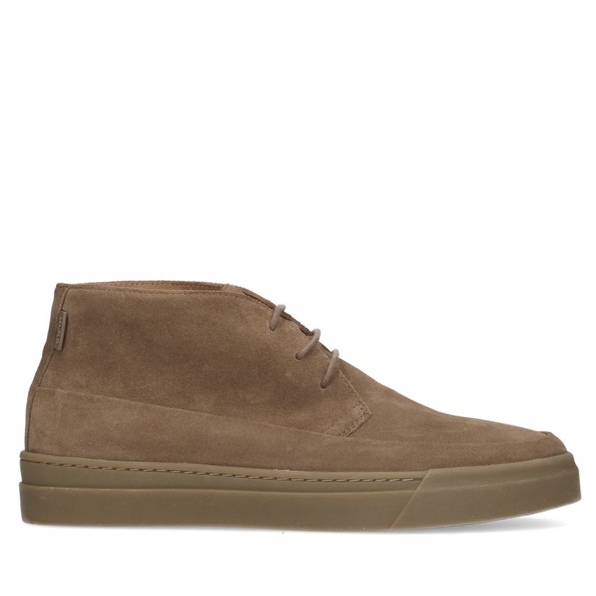 Manfield Taupe suède veterschoenen