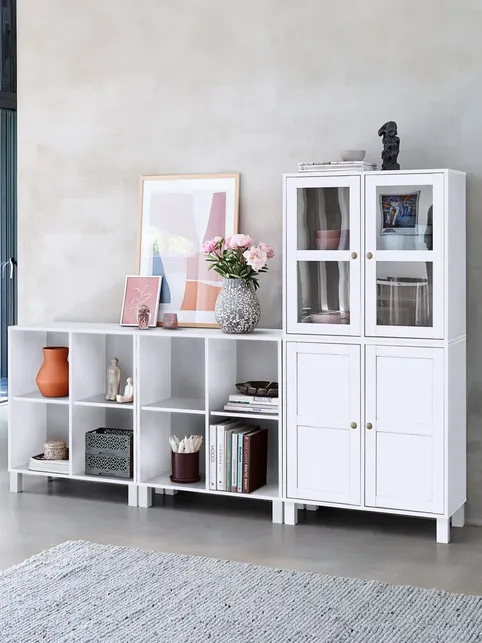 Reolmodul SKALS vitrineskab hvid
