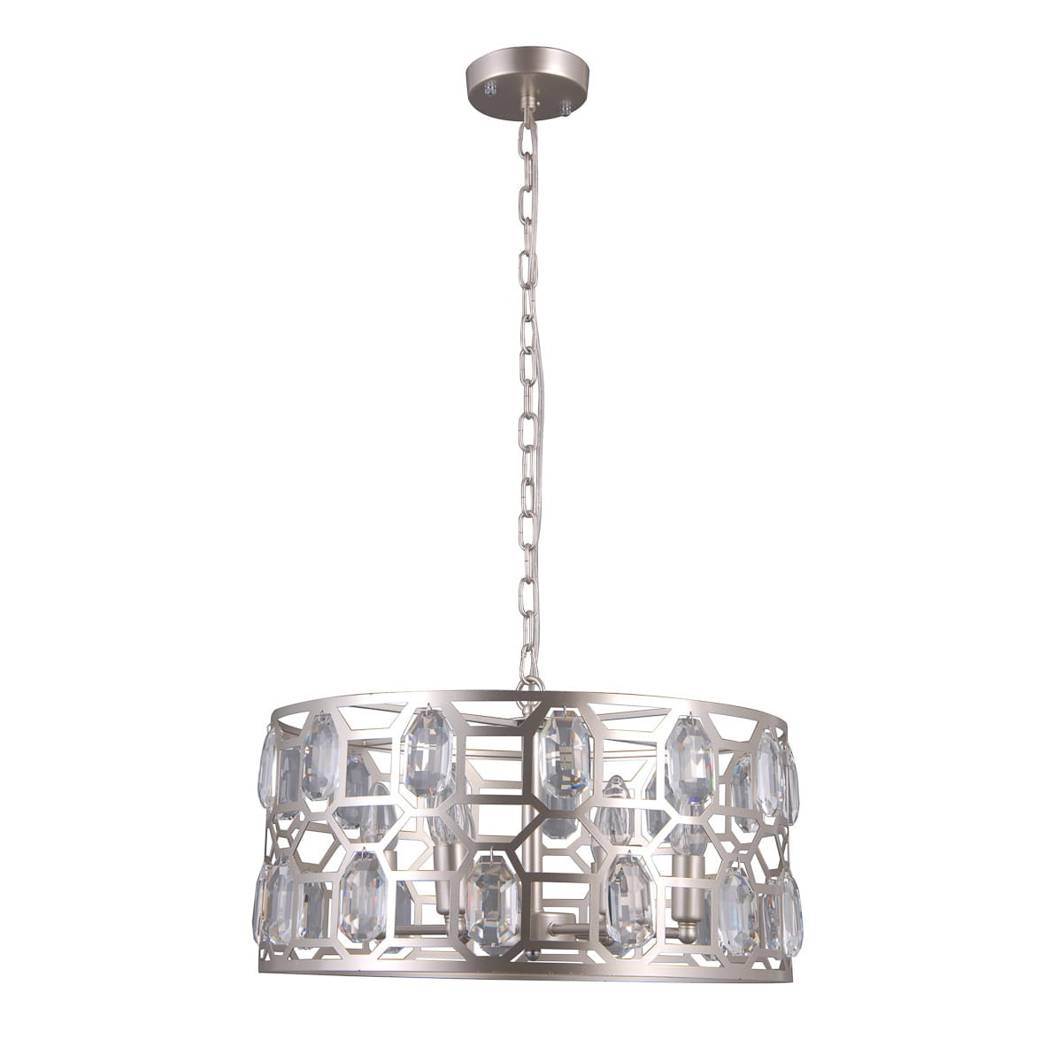 Lampa wisząca srebrny szampański Momento 6xE14x40W wym: 90x48x48 cm Italux
