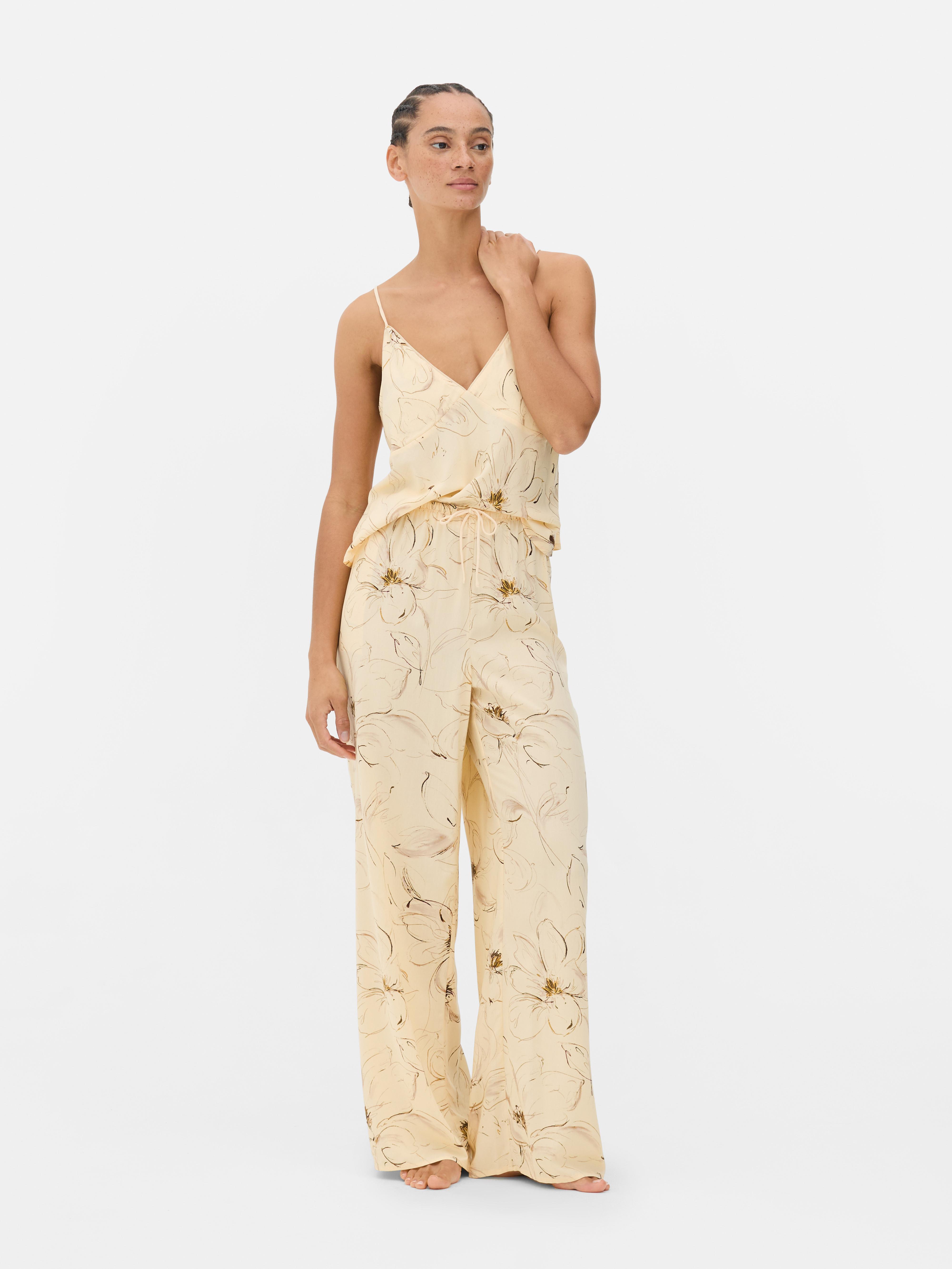 Floral Wide Leg Pajama Bottoms