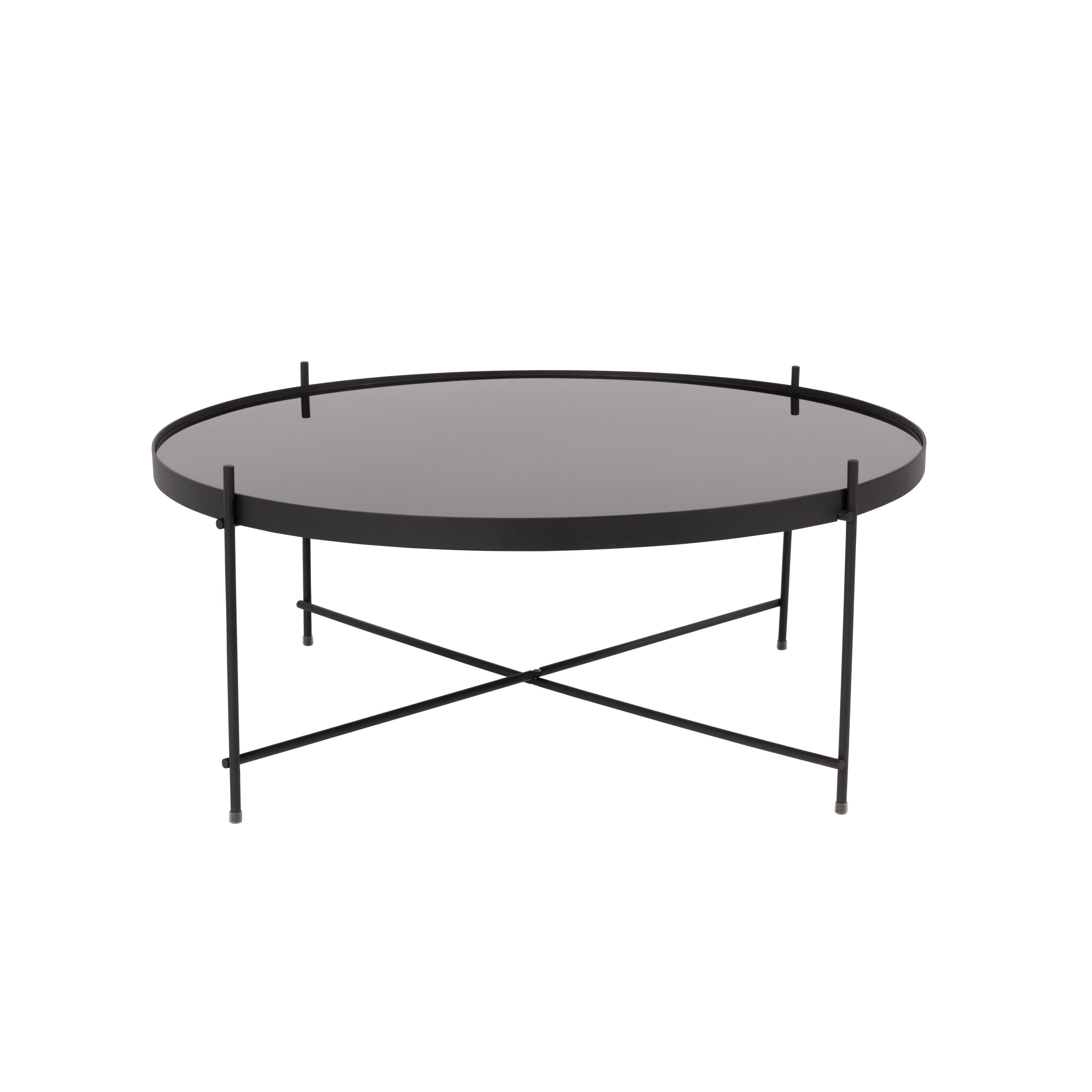 Zuiver Cupid Bijzettafel Rond 82,5 cm Glas/ Metaal Zwart