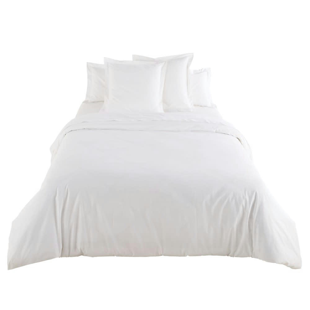 Luce Business - Housse de couette hôtellerie en percale de coton blanc 240x260