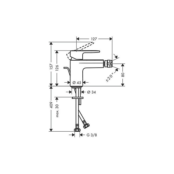 HANSGROHE Mitigeur bidet noir mat