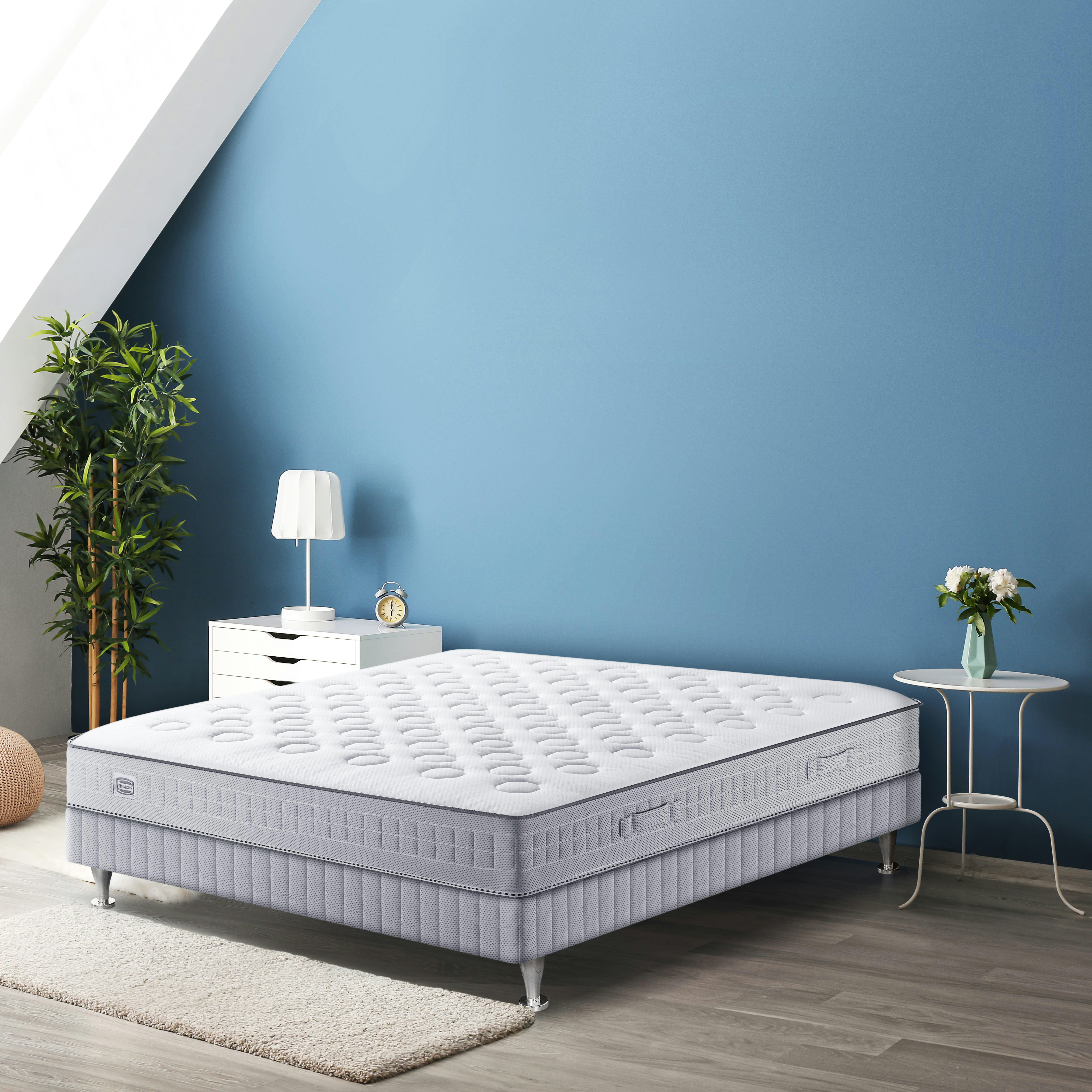 ENS SW1 - Ens INITIAL 160x200 matelas H23 ressort ensachés, ferme, sommier