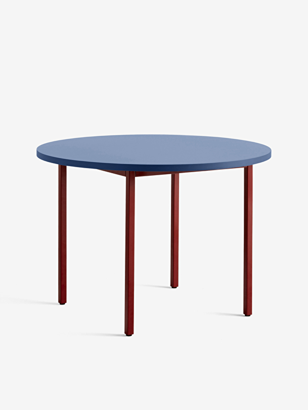 Table ronde two-colour muller van severen bleu pied bordeaux d105cm - hay bleu
