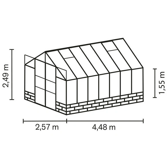 Gewächshaus »Cassandra«, 11,5 m², Aluminium/ESG Glas, winterfest