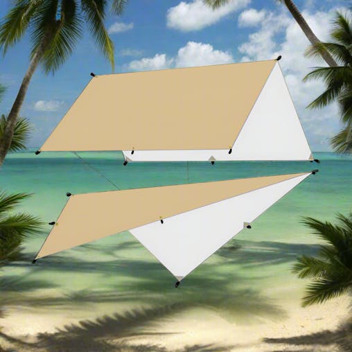 NNEOBA Waterproof Tarp Tent Awning Shade Outdoor (Beige)