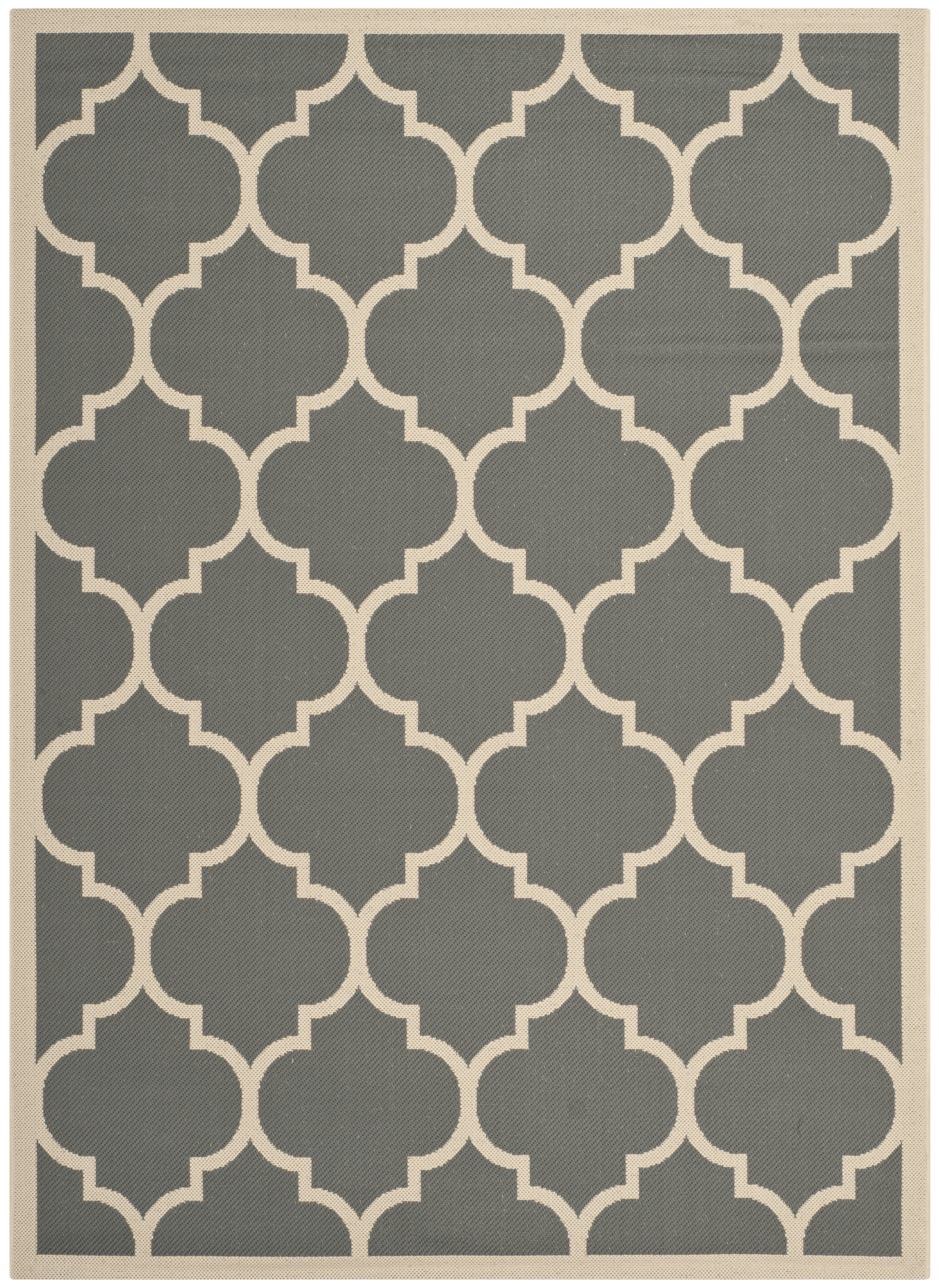COURTYARD - Tapis interieur & exterieur en gris anthracite & beige, 160 x 231 cm