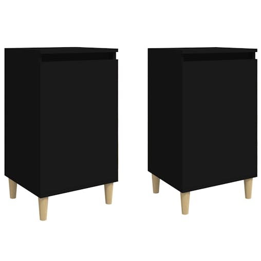NNEVL Bedside Cabinets 2 pcs Black 40x35x70 cm Engineered Wood