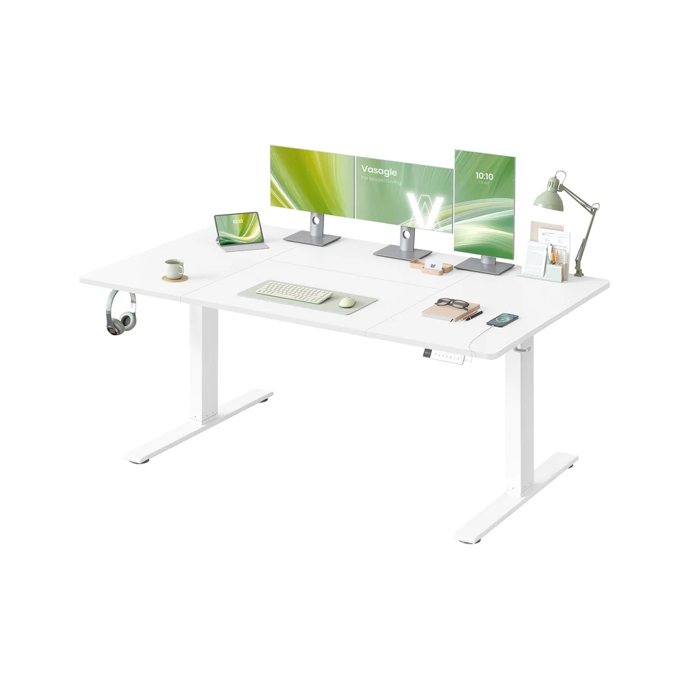Bureau Électrique Réglable en Hauteur, avec Port USB-C, Support pour Multiprise