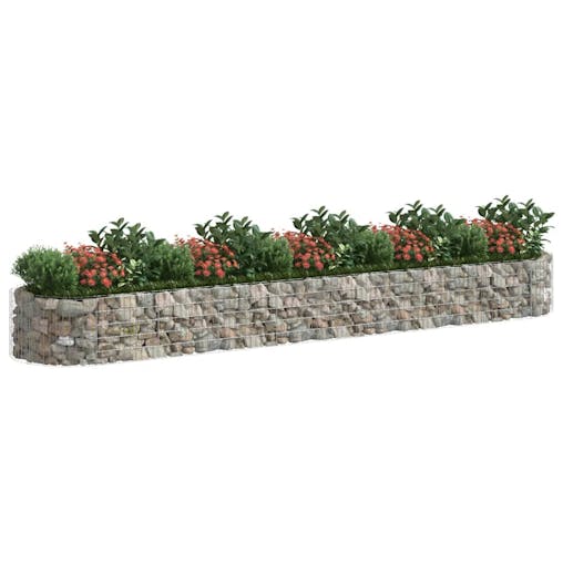 NNEVL Gabion Raised Bed Galvanised Iron 500x100x50 cm