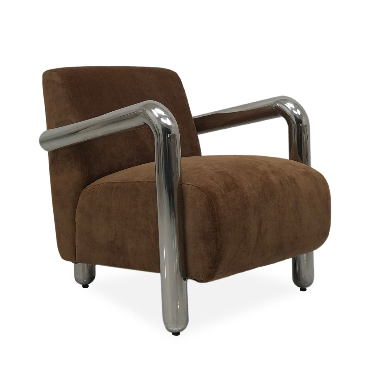 DÉJA Living Fauteuil Tolga - Bruin/Chrome Stof - 70x85x75cm