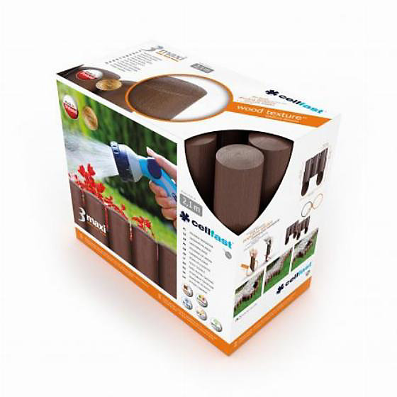 Palissade de jardin 3 MAXI - marron - 13,5 cm x 2,1 m - Cellfast