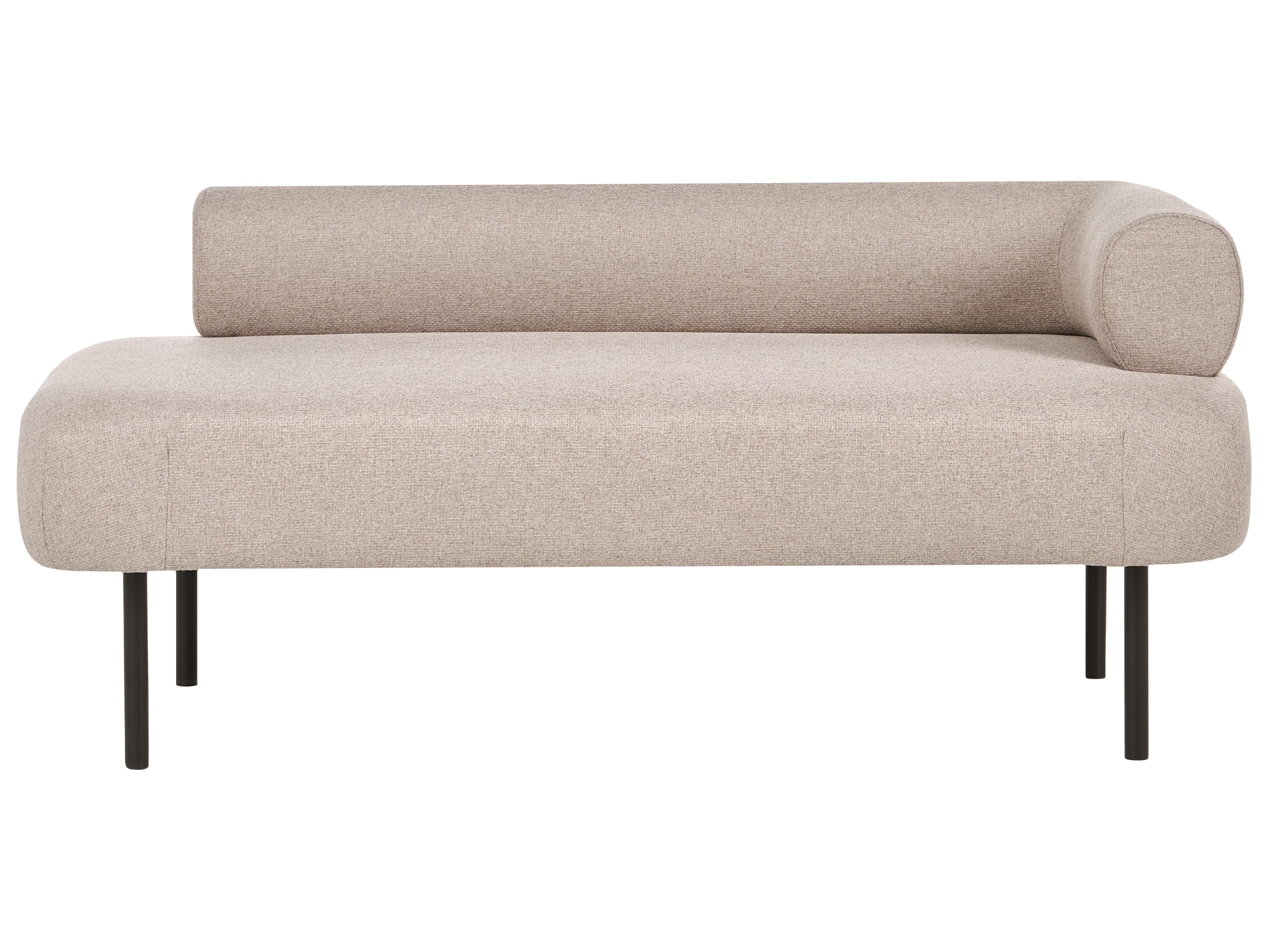 Left-Hand Chaise Longue MIRMANDE Fabric Light Brown