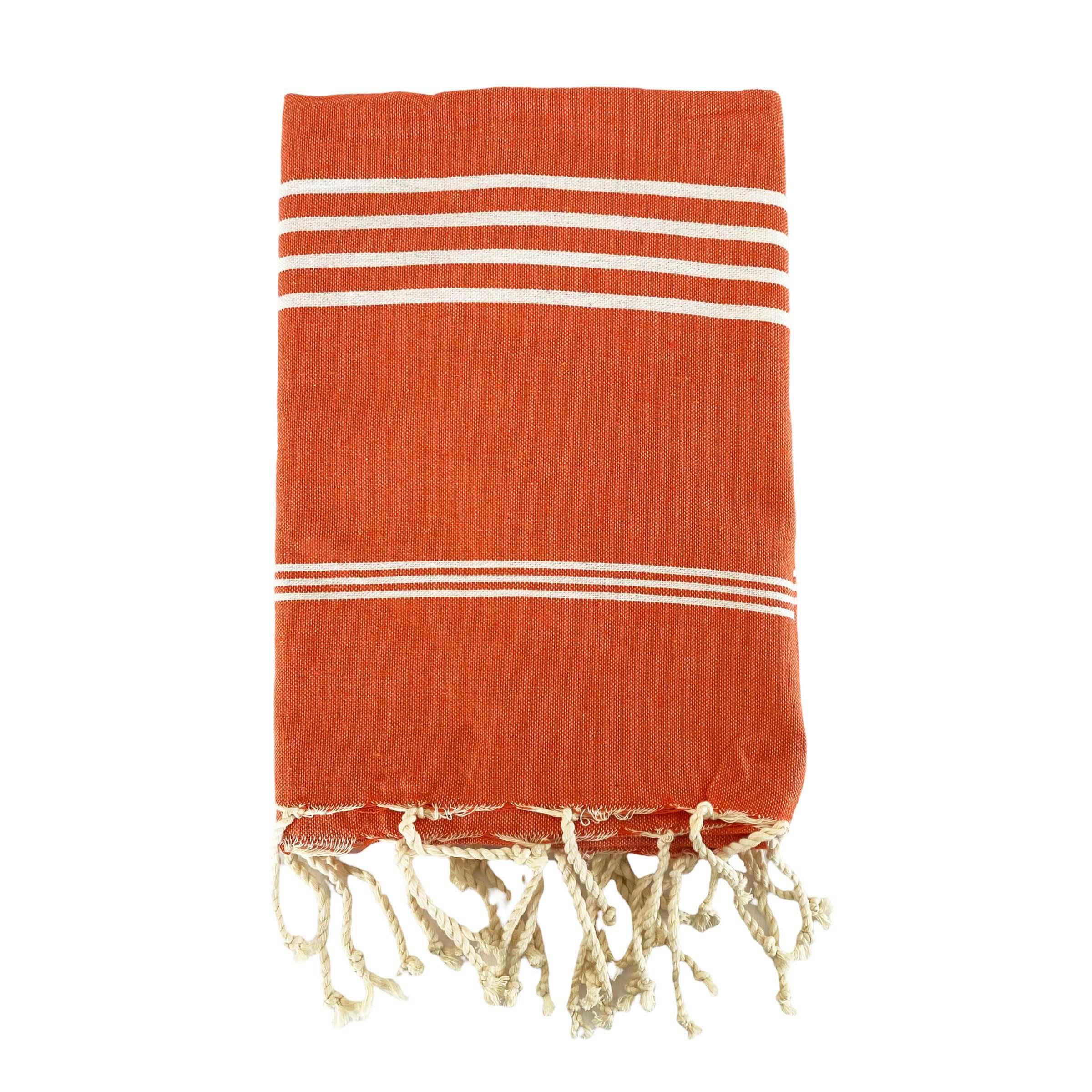 100X200CM 190GM² - Fouta traditionnelle "Kolora" Orange 100x200